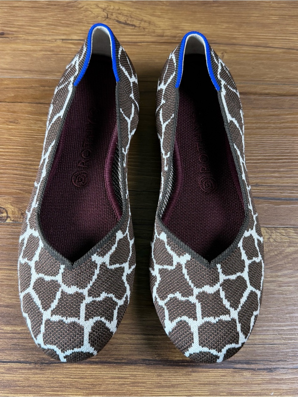 Rothy's Chestnut Giraffe Round Toe Flats Women’s Size 9.5 Shoes